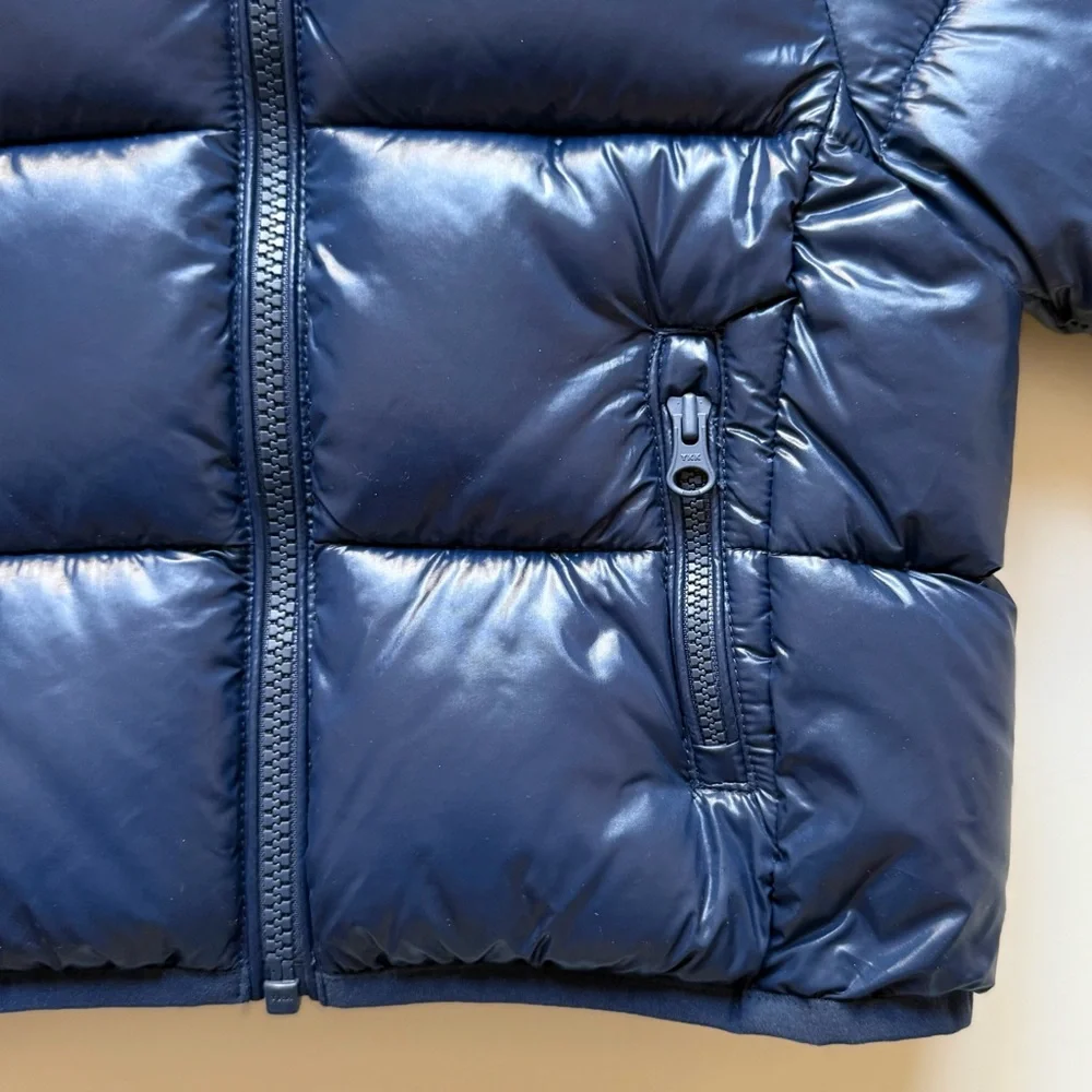 Save The Duck Baby Unisex Navy Jody Hooded Front-Zip Puffer Jacket - Size 9-12M